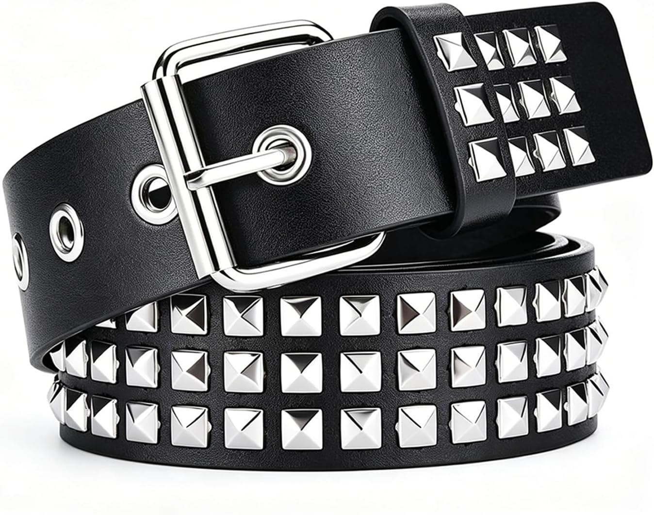 Studded Belt Kit, Y2k Alt Punk Emo Grunge with Grommet Bright Metal Belts for Women Men