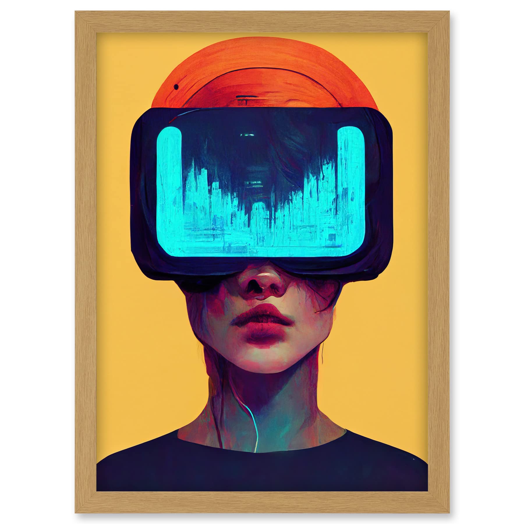 Doppelganger33 LTD Funky Virtual Reality Gamer Kids Artwork Framed A3 Wall Art Print