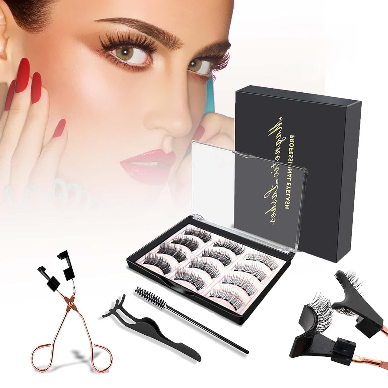 PestañAs Magneticas 12 Piezas Iman Magnetic Eyelashes MagnéTicas Magneticas Naturales Con Postizas Naturales Magnetica Extensiones 3D Naturales Ultra Finas PestañAs Reutilizables Pestañas Finas