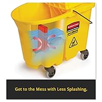 Vista 5 de Rubbermaid Commercial Products WaveBrake 35 QT - Cubo de fregona y escurridor con combo de ruedas y cubo para agua sucia, color negro, para limpieza