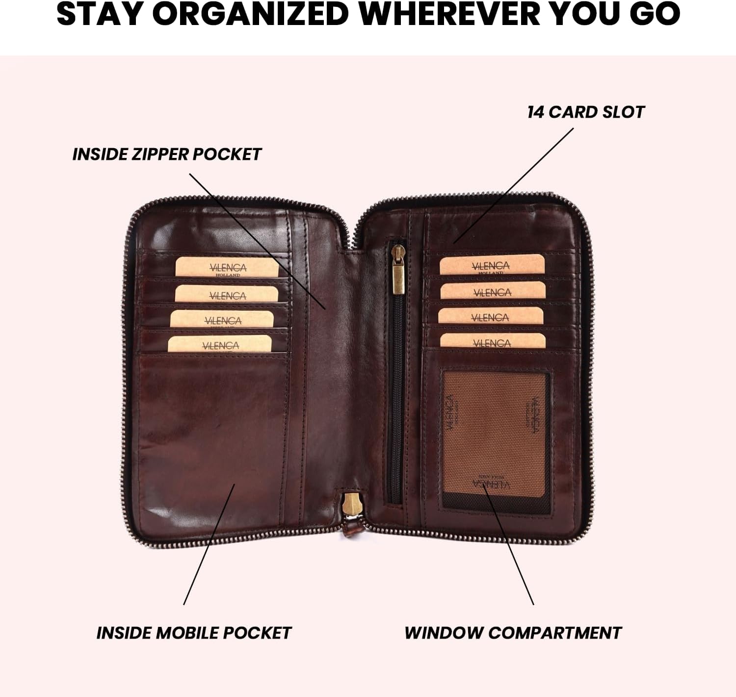 Genuine Leather Small Leather Crossbody Bags For Women Cell Phone Purse With Adjustable & Detachable Strap - Image 5