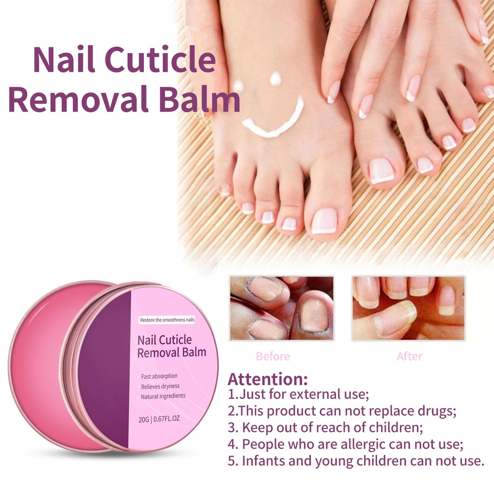 Balsamo idratante per unghie e cuticole, crema per la rimozione delle cuticole, idrata e ammorbidisce le unghie secche, unghie fragili e cuticole, ammorbidente professionale per cuticole e rinforza le