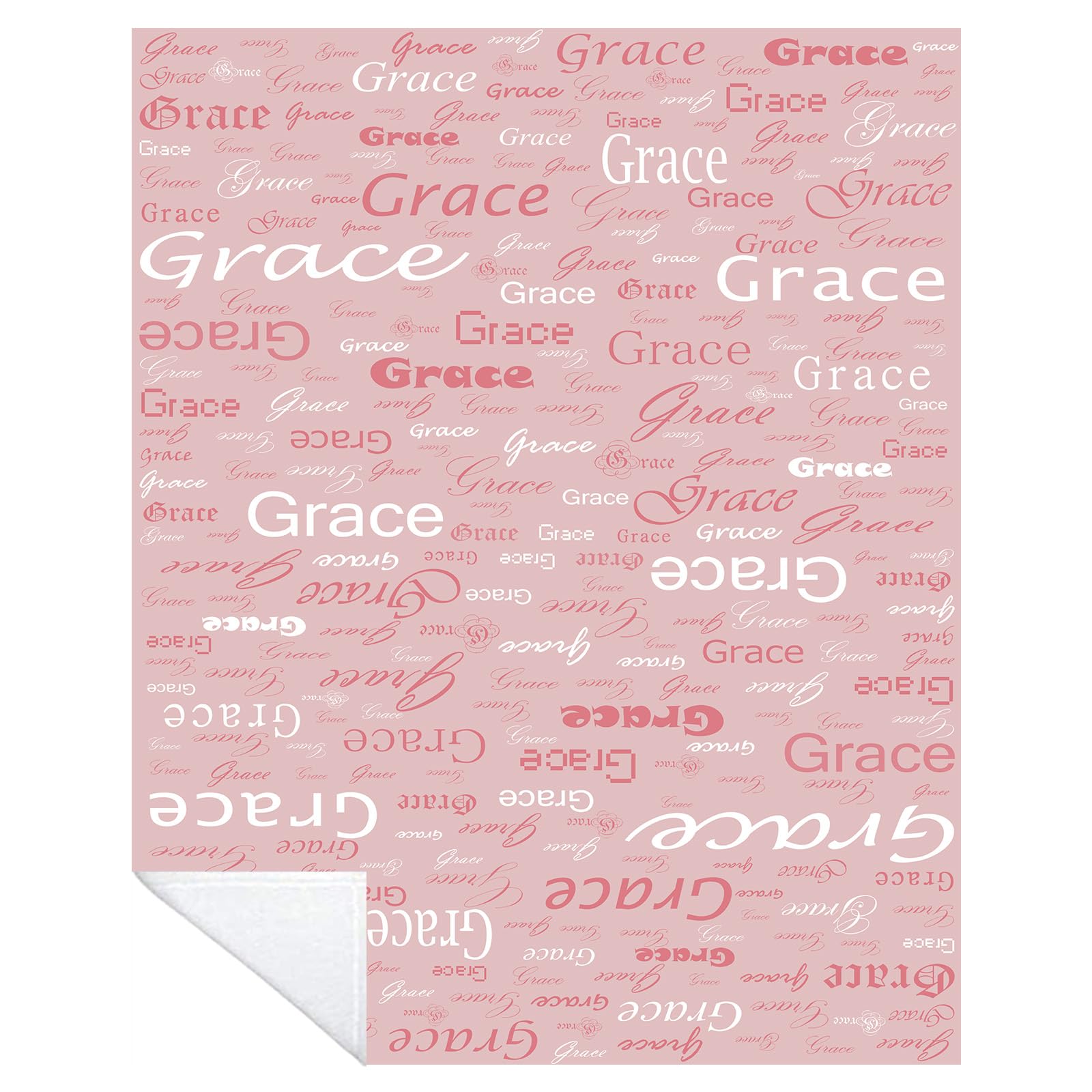 Haisimiery A: Pink Personalised Name Blanket For Baby, Kids, Pet And Adults Custom Name Blanket Throw Gift For Mothers Day, Christmas (Pink, 32”X48” (80X120cm))