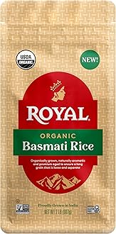 Royal White Basmati Rice - Organic Long Grain Basmati Rice - 2 lb Bag
