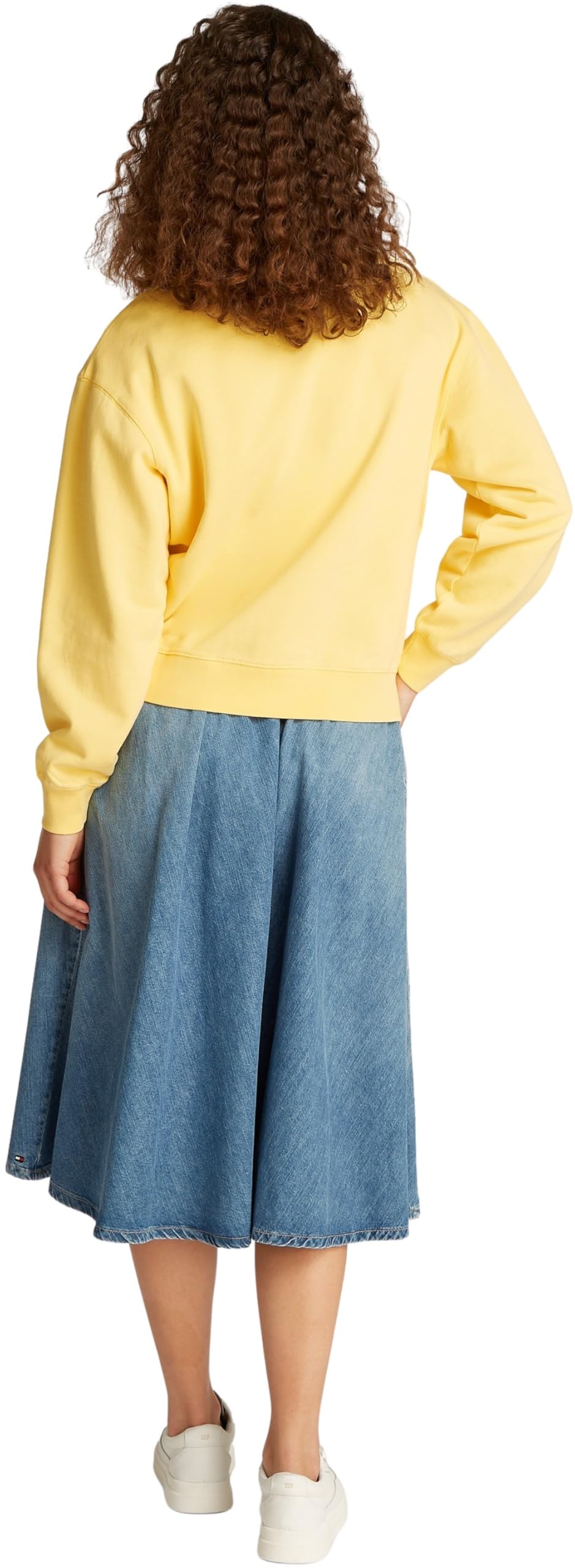 Tommy Hilfiger Damen Sweatshirt Contrast Flag Regular Fit, Gelb (Citronella), XXS – Ansicht 2