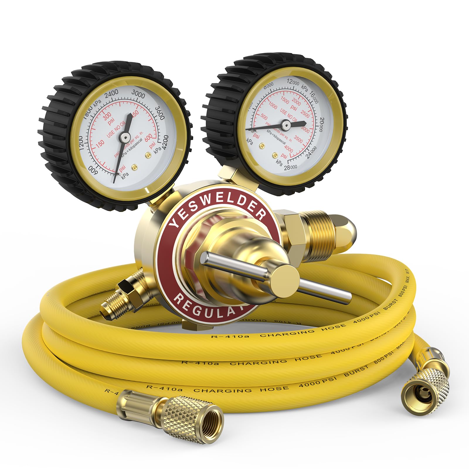 YESWELDER Nitrogen Regulator with Hose, 0-600 PSI and 0-4000PSI Output