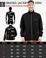 Vista 6 de ARRIS Men`s Heated Fleece Jacket with Battery, Electric Heating Coat Full Zip with Hand Warmer