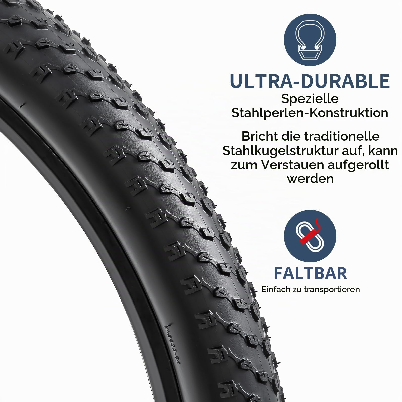YunSCM 2Pcs Faltbare 29 Zoll Fahrradreifen 29 x 2.40 Mantel 60-622 Kompatibel 29x2.35 29x2.40 Stadt/Straße/Mountainbike Reifen