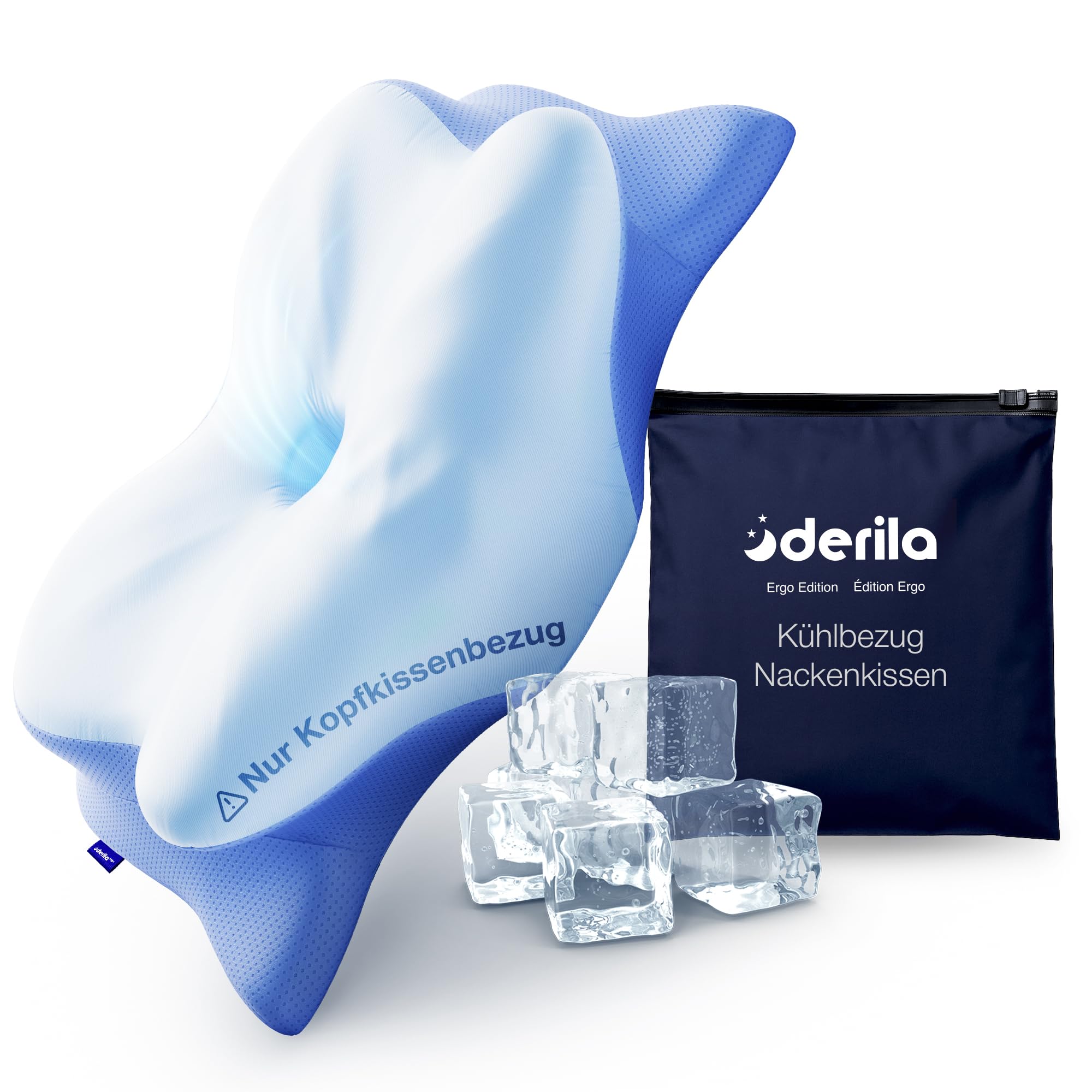 Derila Ergo Kühlender Kissenbezug für Memory Foam Nackenkissen