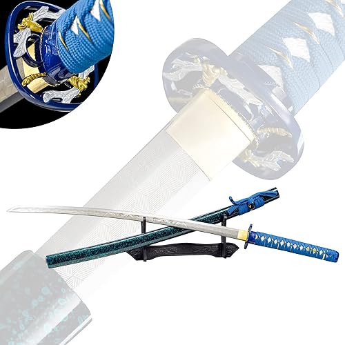 Layofe -Samurai Katana Espada real, hoja de acero al carbono 1060 forjada a mano con endurecimiento tradicional de espiga completa, para regalo,