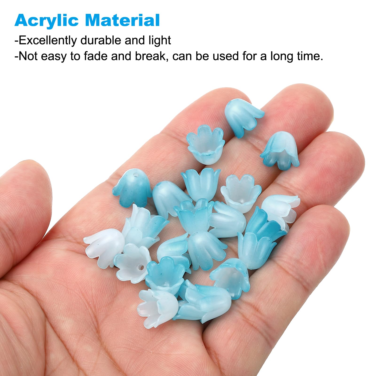 PATIKIL 0.3x0.4 Frosted Flower Beads, 300Pcs Acrylic Flower Bead Caps for Bracelets Earrings, Necklaces - Image 3