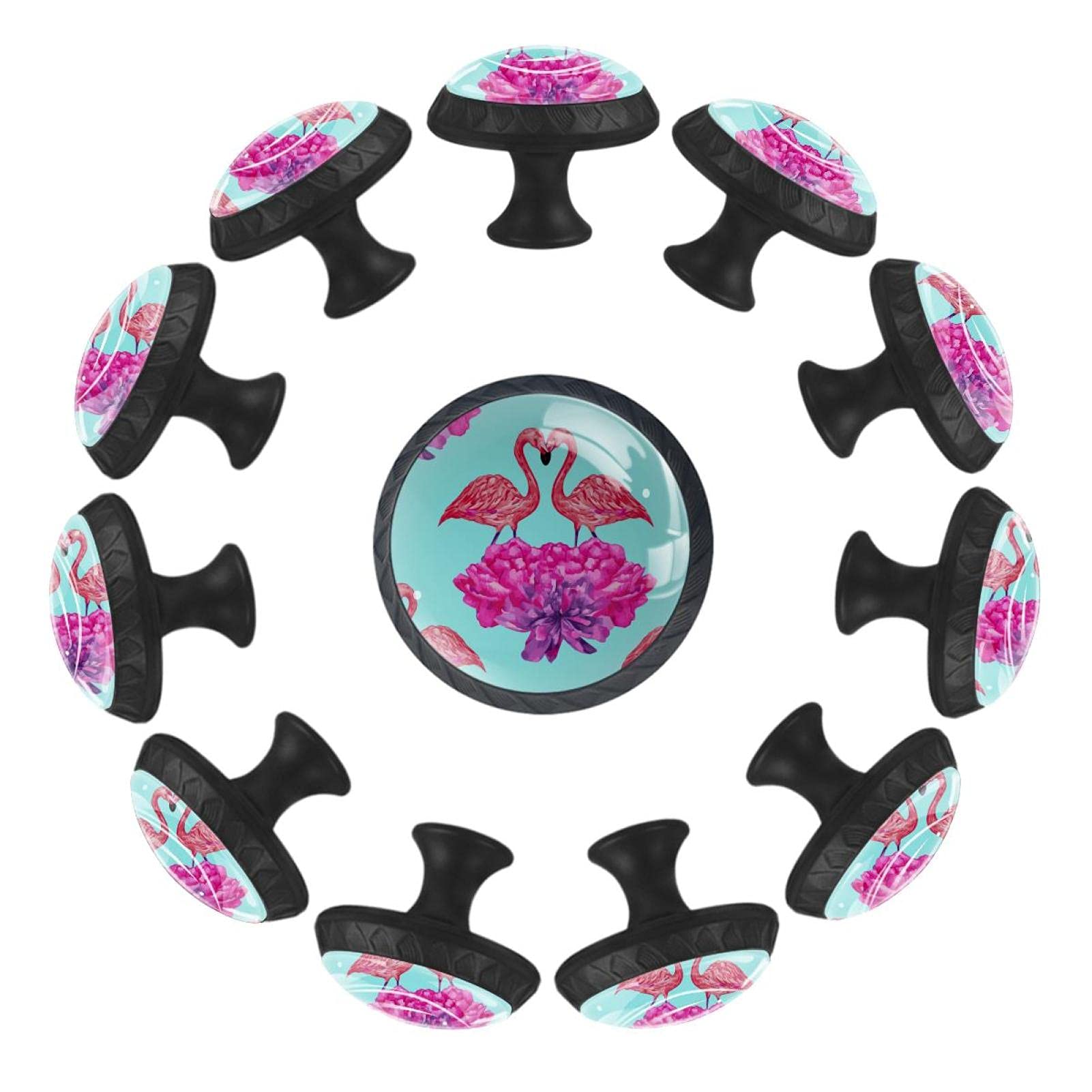 Boutons de tiroir flamants roses 35mm lot de 12 pour deco chambre bebe
