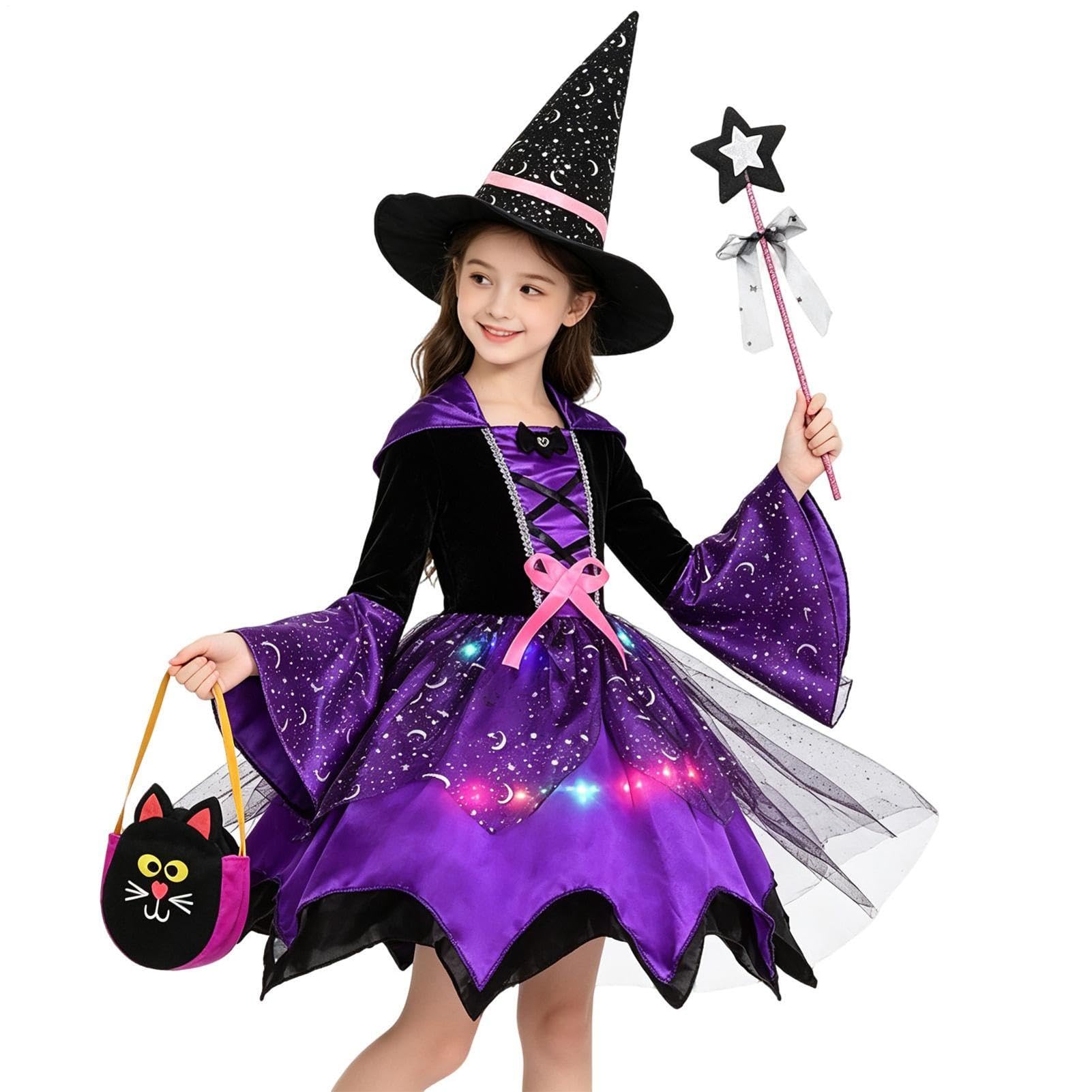 Costume Halloween Cappello e Bacchetta Halloween Vestito Divertente con