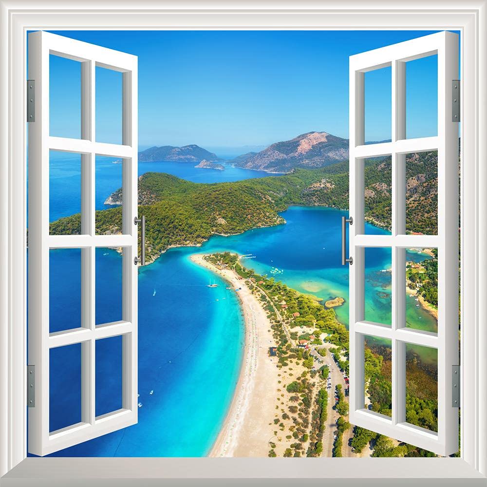 Pencere Poster Duvar Kağıdı Ölüdeniz Yapışkanlı Sticker