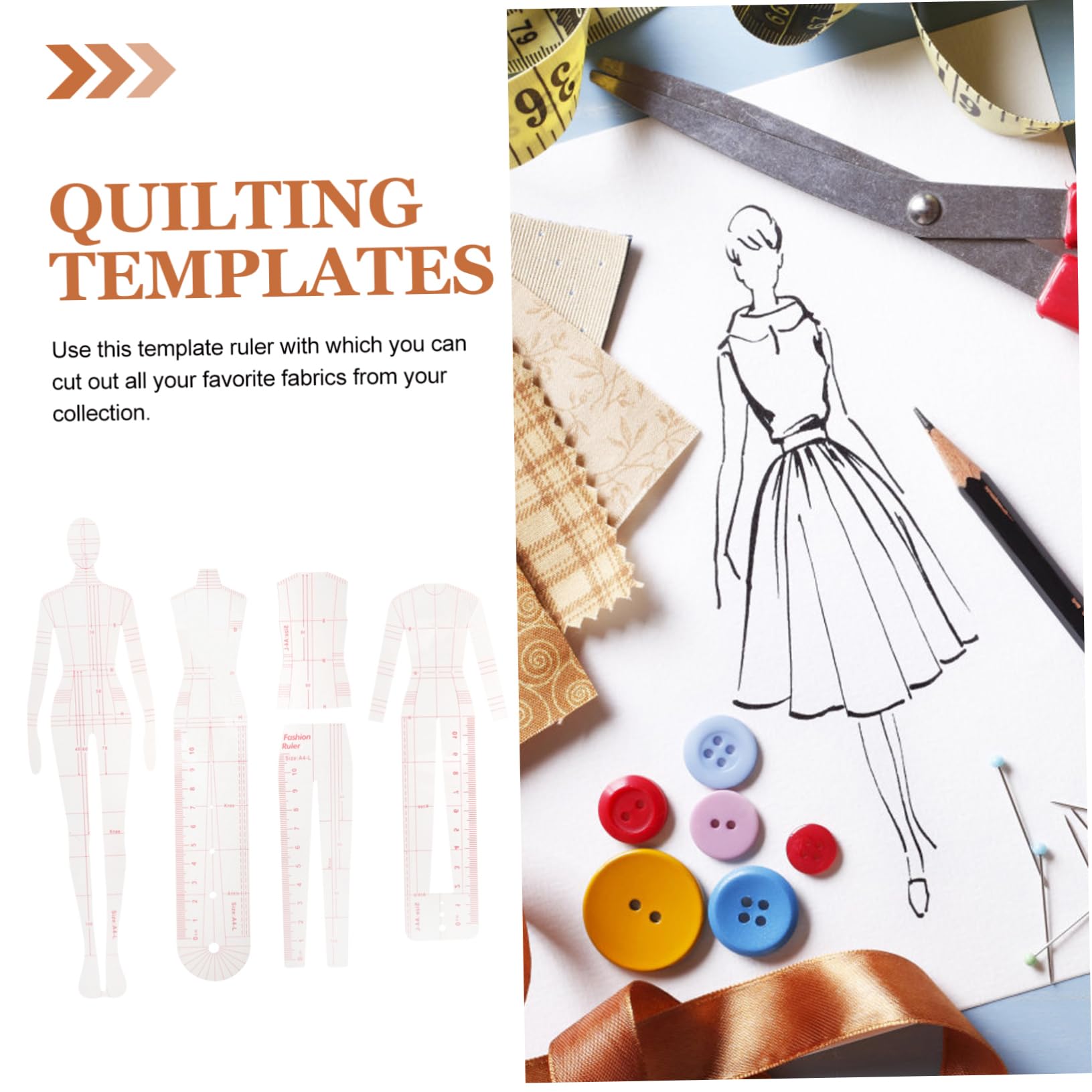 Lurrose 25piezas Plantillas De Acolchado Para Costura Regla Humanoipara Patchwork y Diseño De Ropa Herramientas De Acolchado Duraderas y Prácticas