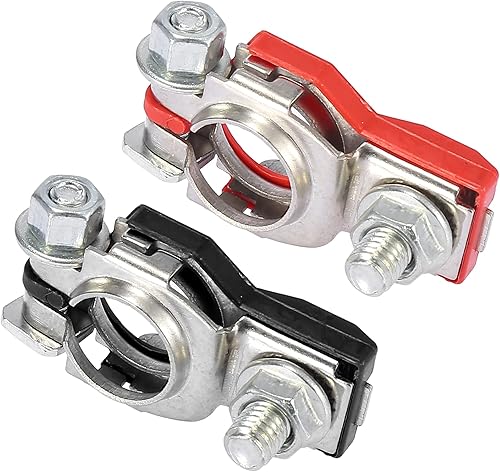 Miniatura 4 de X AUTOHAUX 1 par de conector de terminal de batería de coche con tuerca M8 para Nissan Altima Maxima Rouge Sentra Murano