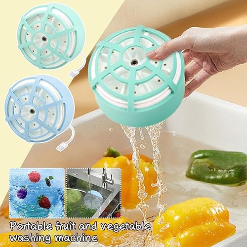 Miniatura 2 de Lavadora de verduras de frutas, dispositivo limpiador de frutas impermeable, purificador de verduras de electrólisis ultrasónica mini limpiador, azul