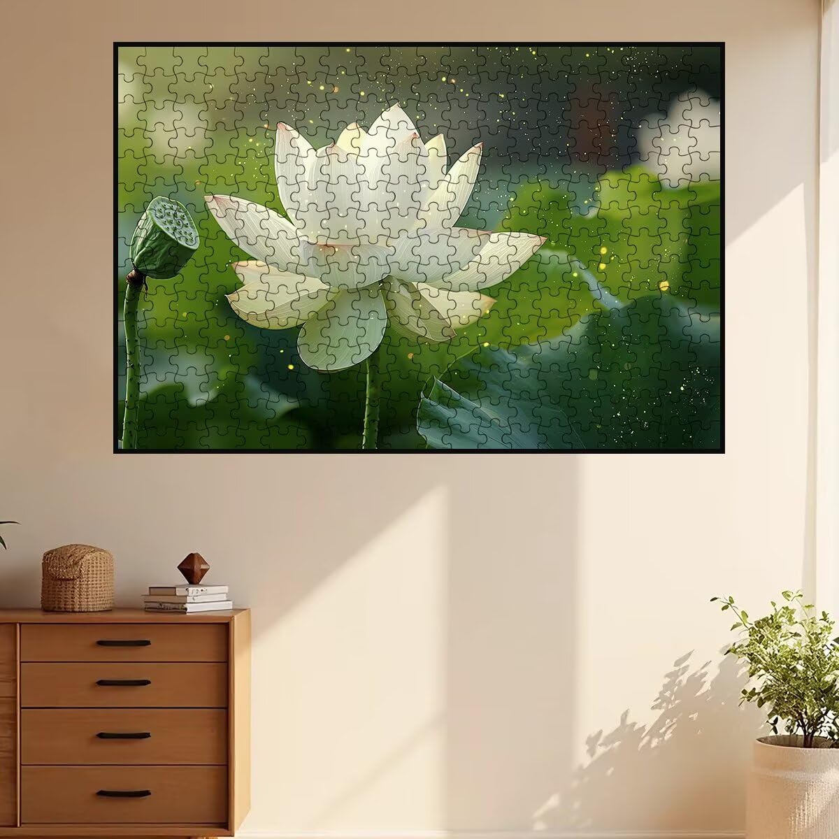 Puzzle 3000 sztuk lotosu, puzzle roślin, puzzle 3000 dorosłych, puzzle dla dorosłych z pudełkiem prezentowym, drewniane puzzle wyzwanie dla całej rodziny, oryginalne prezenty dla kobiet Decor -2760