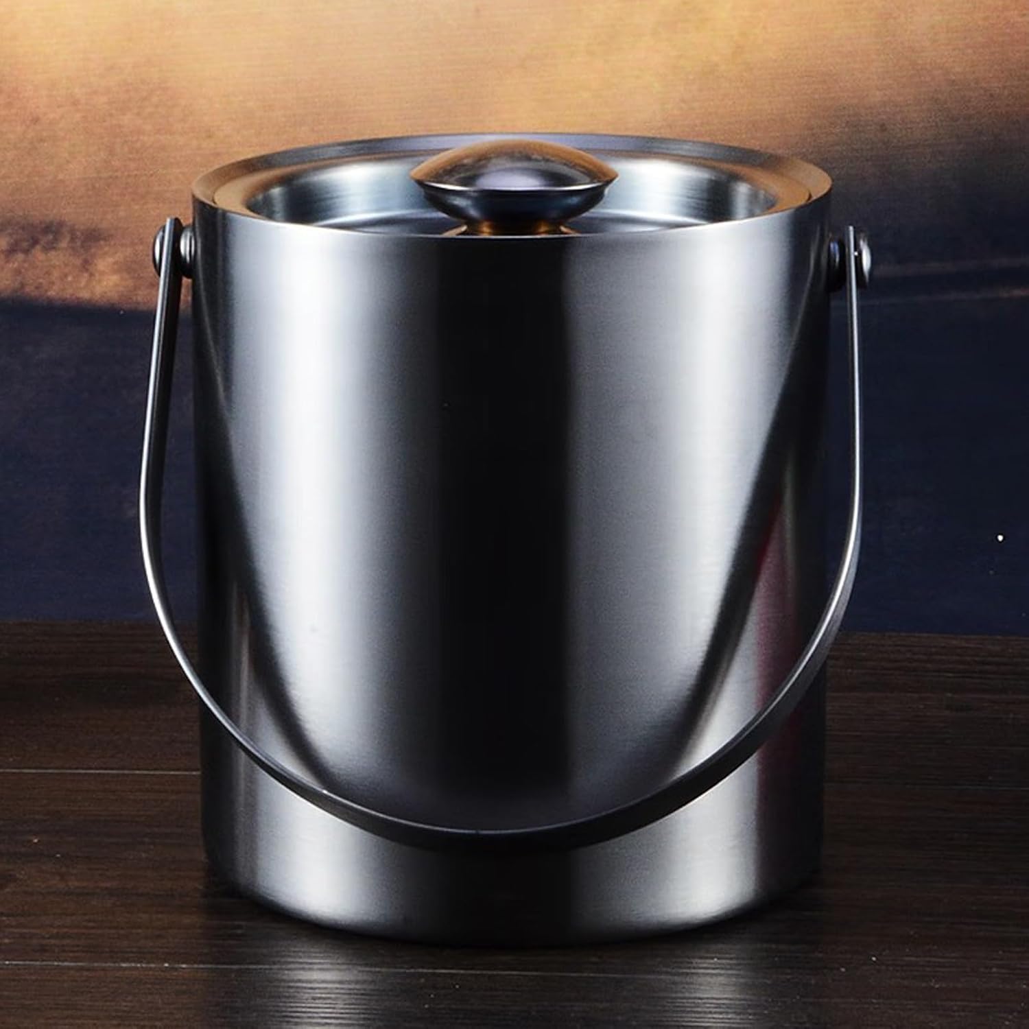 アイスバケット 蓋付きアイスバケット 二重壁断熱ステンレススチールアイスバケット カクテルバーやパーティー用ワインバケツ ホームバー