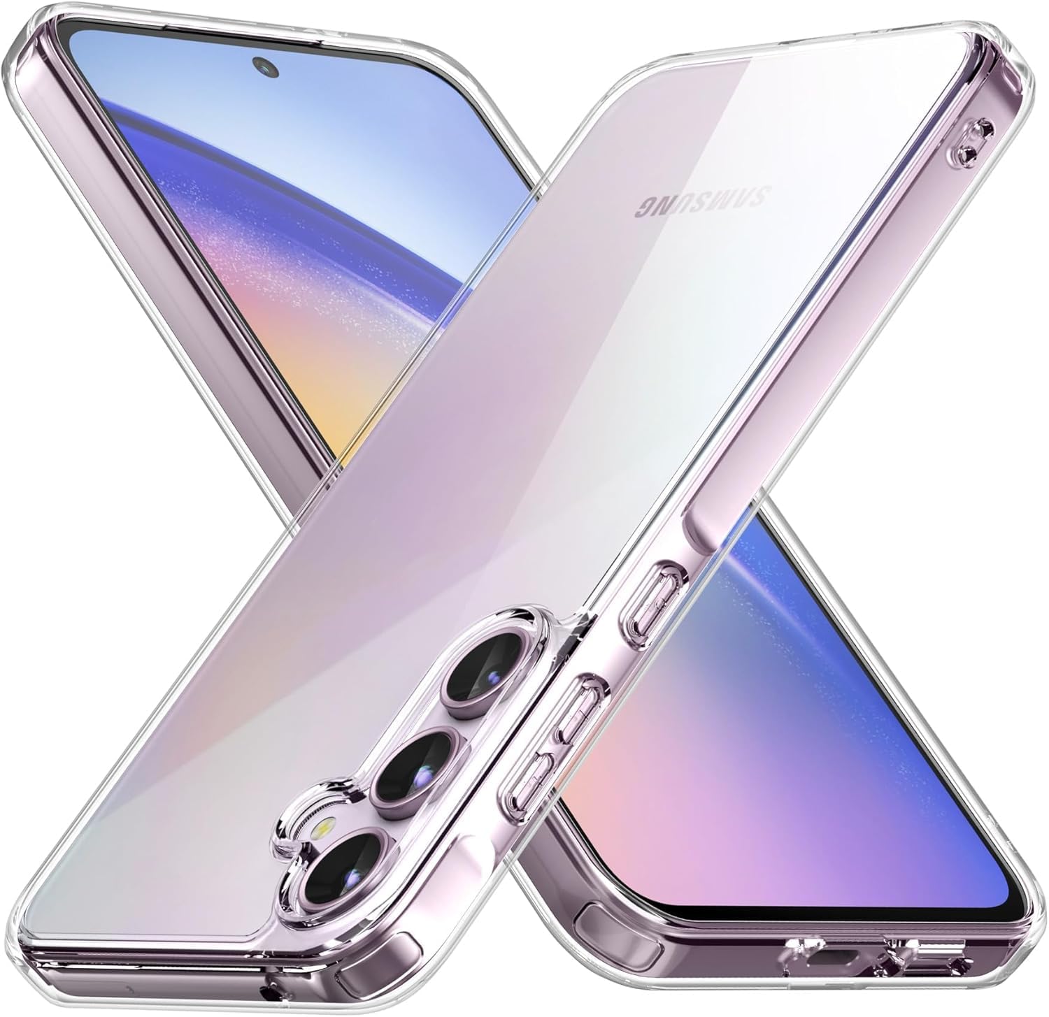 for Samsung Galaxy A55 5G (2024) Premium Transparent Hybrid Soft Slim Dust Proof Back Case Cover with Camera Protection