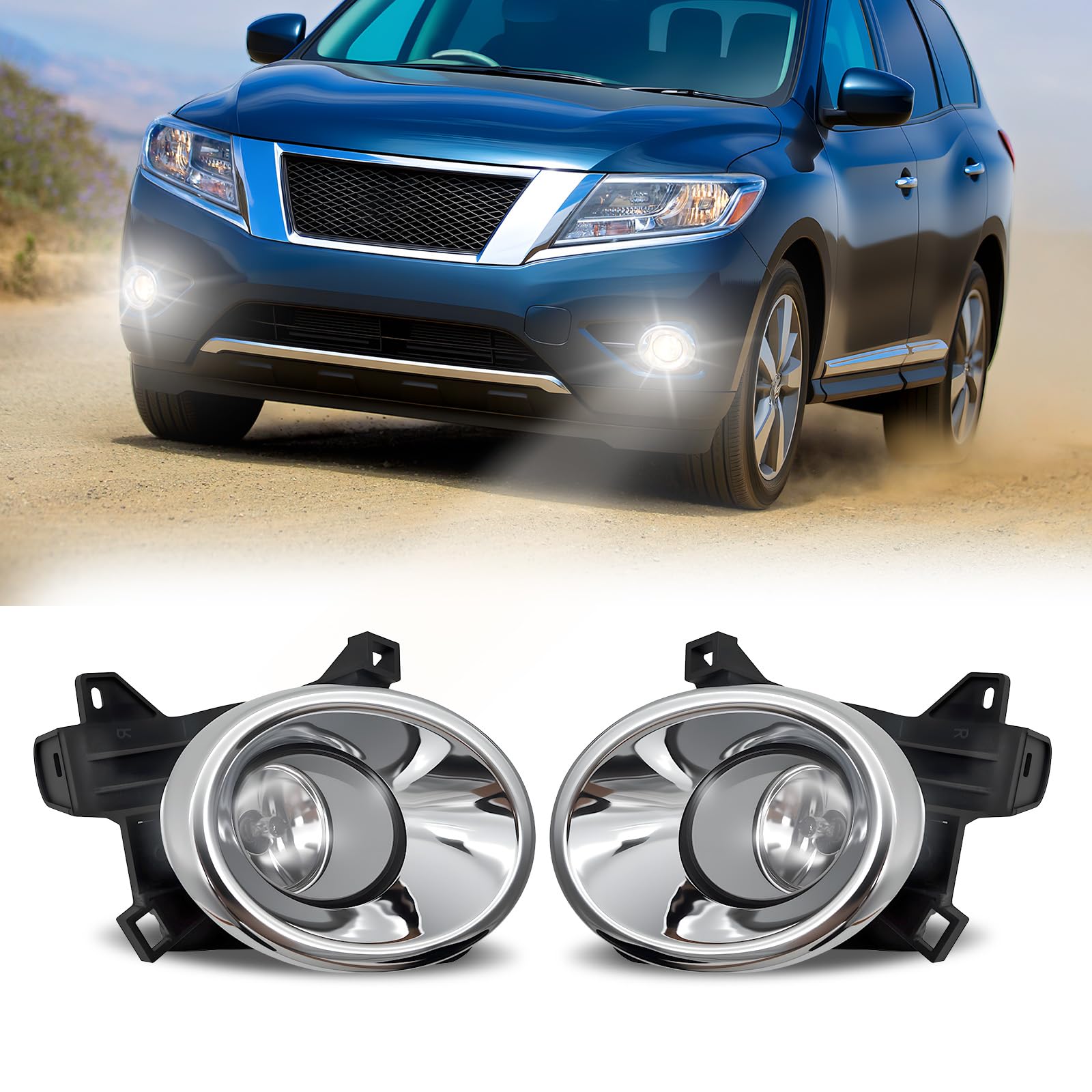 Fog Lights Compatible with 1999-2002 Chevy Silverado 1500 2500/2001 2002 Silverado 1500HD 2500HD 3500/2000-2006 Tahoe Suburban 1500 2500(Clear Lens) — view 17