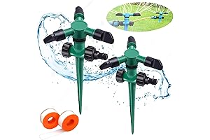Sprinklers for Yard, 2 Pack Premium Water Sprinkler for Lawn, 360 Degree...
