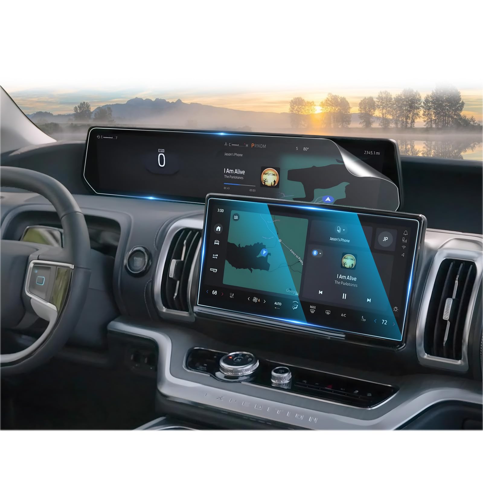 cdefg for 2025 2026 ford expedition screen protector - 13.2 inch & 24 inch 2pcs- expedition touchscreen accessories
