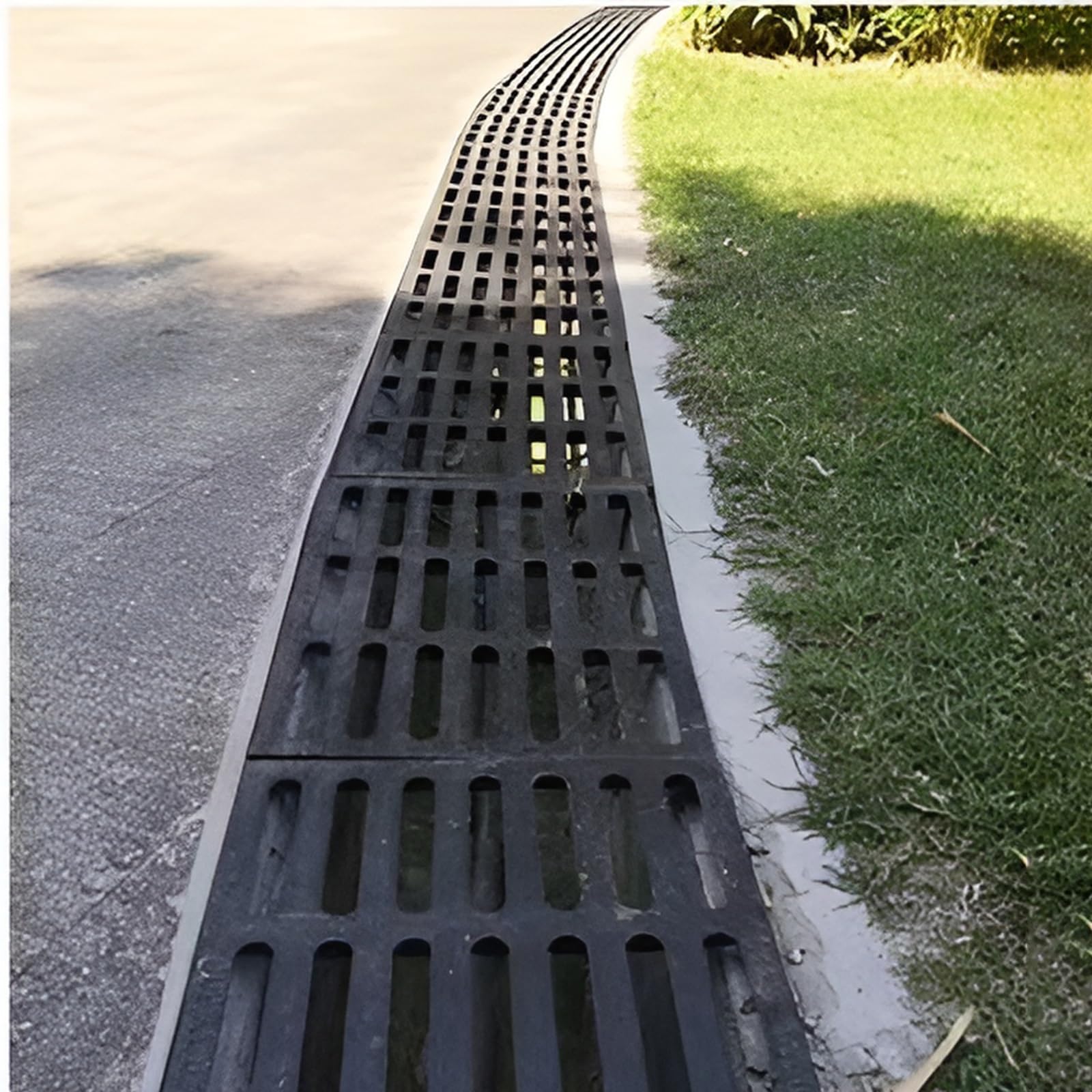 NURUGURE Cast Iron Rectangle Drain Grate Cover with Removable Grate for Driveway Garage Yard Landscape Drainage