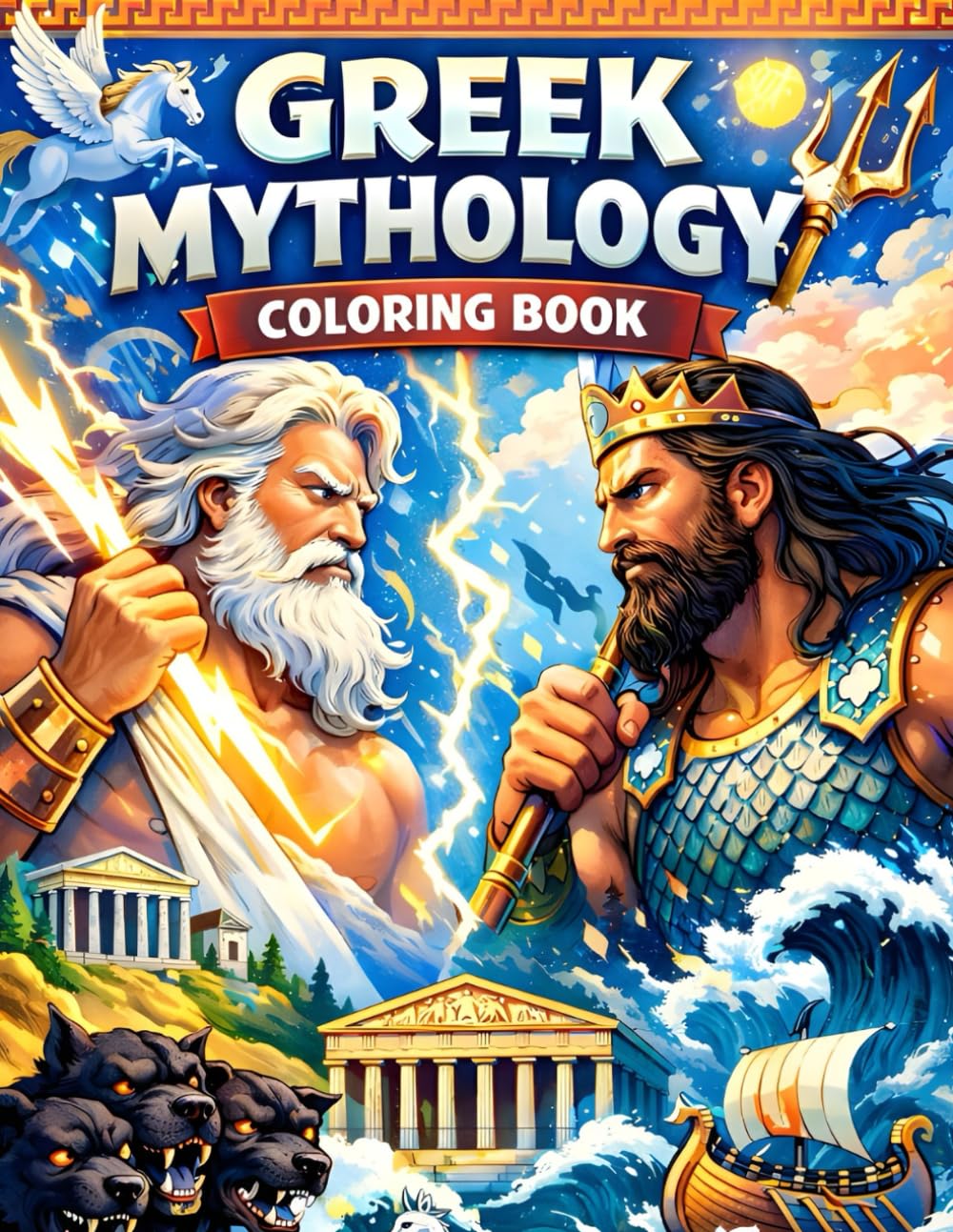 Greek Mythology Coloring Book: Stress Relief Through Art - Relax, Create, Discover