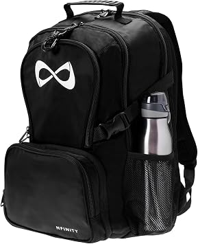 حقيبة ظهر Nfinity Classic Cheer للتشجيع - حقيبة ظهر مع محفظة قابلة للفصل وأكمام للكمبيوتر المحمول - حقيبة ظهر خفيفة الوزن للسفر - حقيبة ظهر رياضية للمشجعين