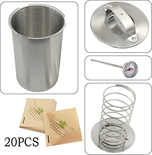 Miniatura 2 de Molpafe Herramienta de prensa de carne de acero inoxidable para carne de jamón con termómetro, 20 bolsas de papel sándwich, molde de prensa para