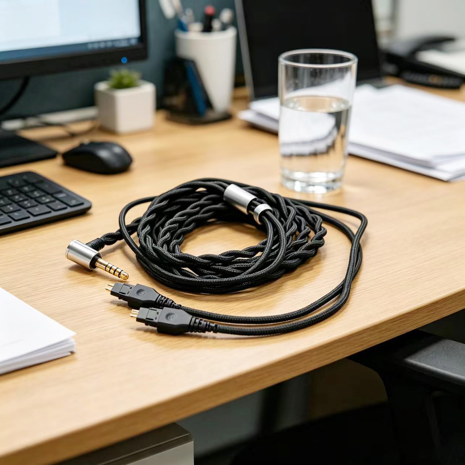 Cable equilibrado HD600, repuesto para auriculares Sennheiser HD650 HD660S HD6XX HD580 HD58X HD545 HD535, cable auxiliar de extensión macho equilibrado de 4,4 mm, 5 pies