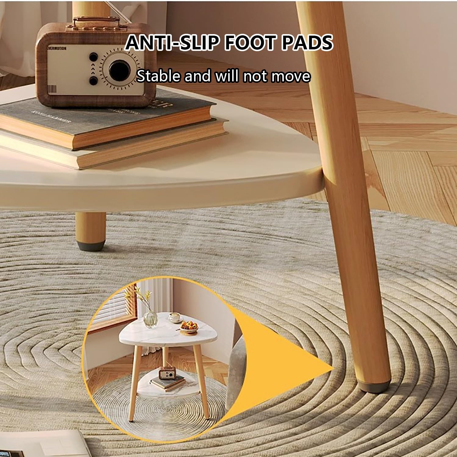 Amazon.co.jp: モダンな木製センターコーヒーテーブル、三角形の