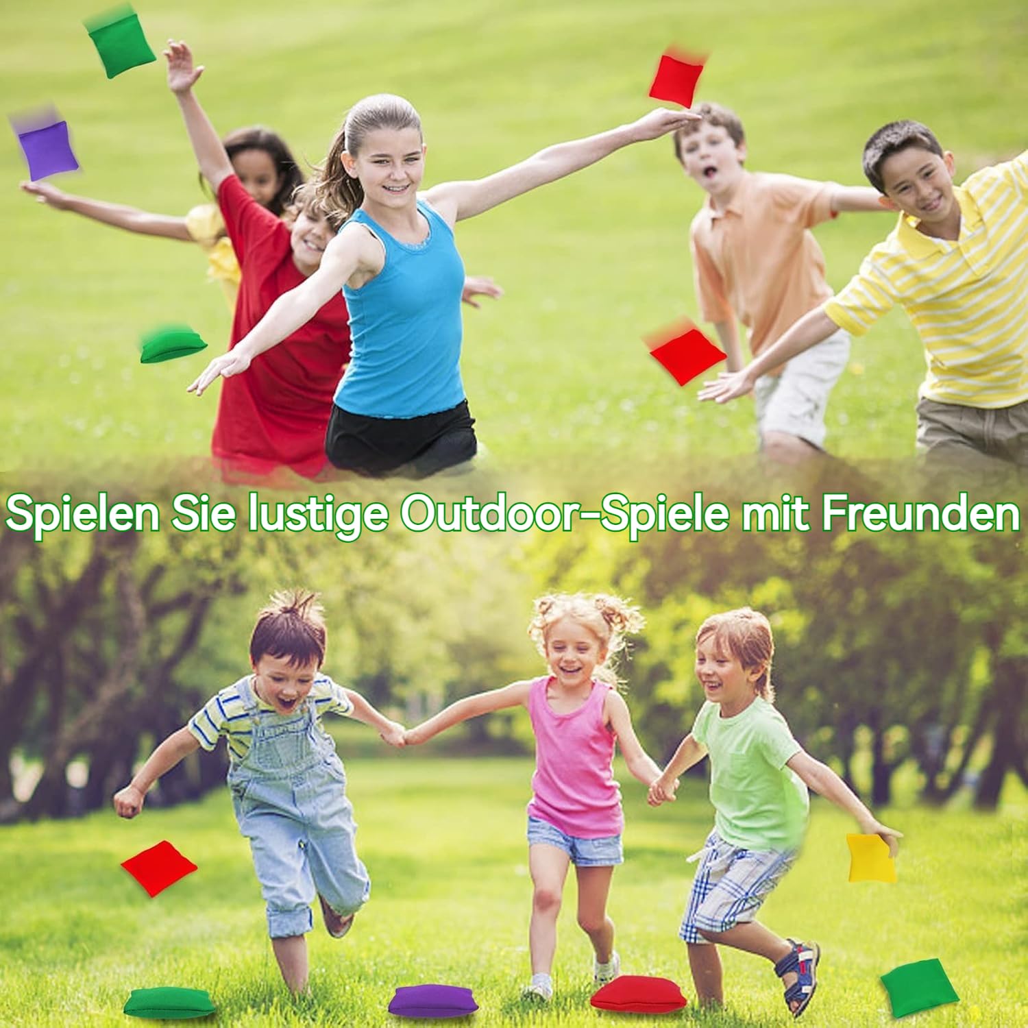 Bean Bags Tczecoo 30 Stück Sitzsäcke, Nylon-Sitzsäcke, Cornhole Säckchen, Sitzsack-Wurfspiel, Beanbags Kinder Werfen Spiel Für Spaß Sport Party Spiel Familienspiele Karneval, 10x10cm