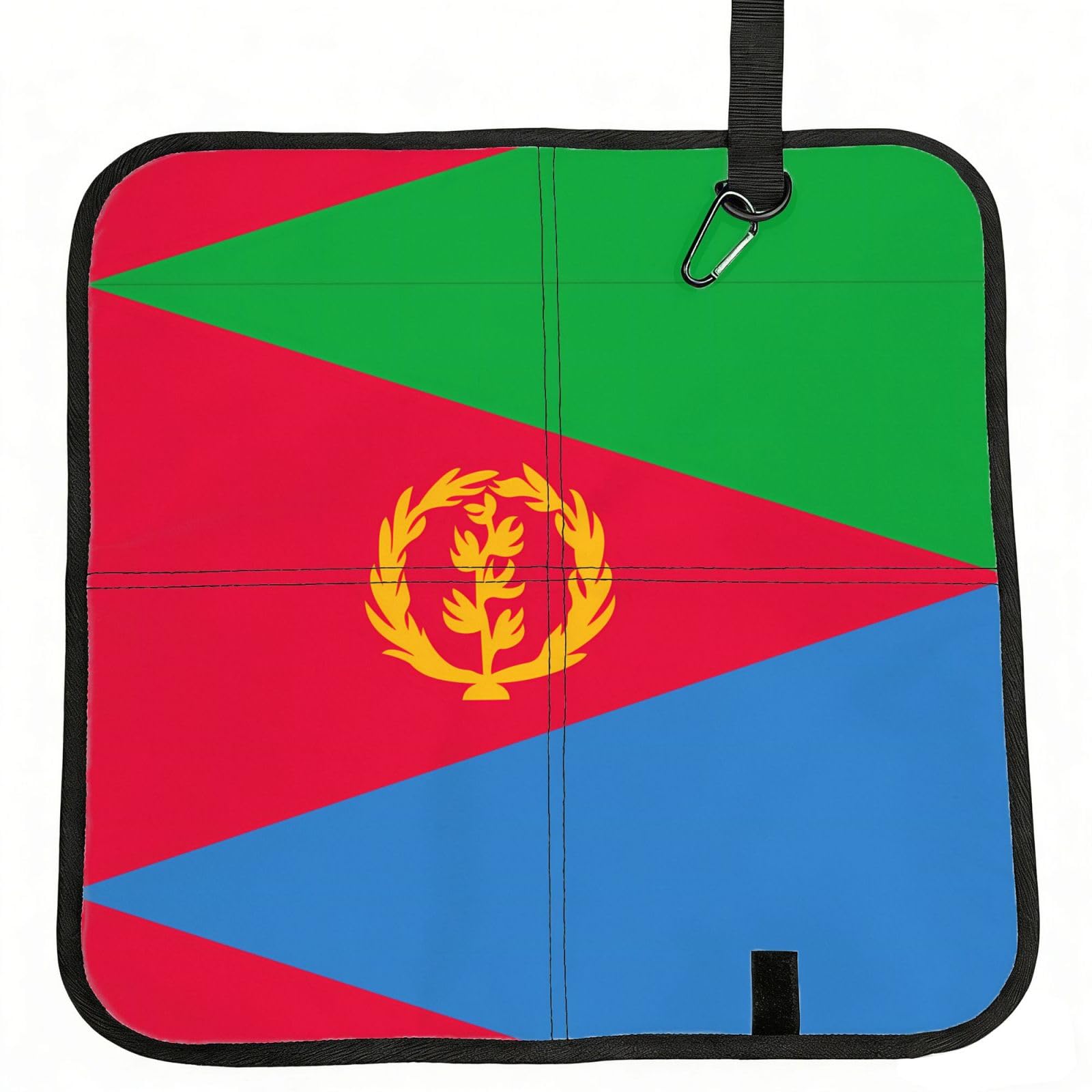 WZYCWB Eritrean flag Foldable Seating Cushion with Carabiner - Stadium Mat for Camping, Hiking and Outdoor Activities