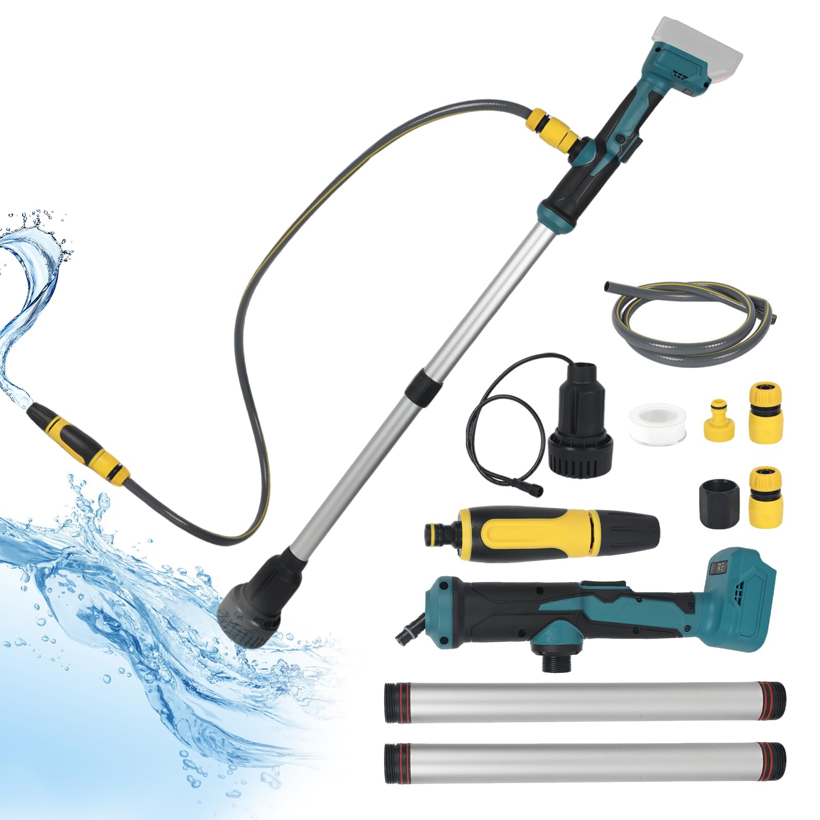 Cordless Stick Water Transfer Pump Compatible with Ma-Kita 18-21V Battery, 1400 GPH Portable Submersible Pump for Pool, Garden, Pond, Boat, Rain Barrels Draining (Compatible with Ma-Kita)