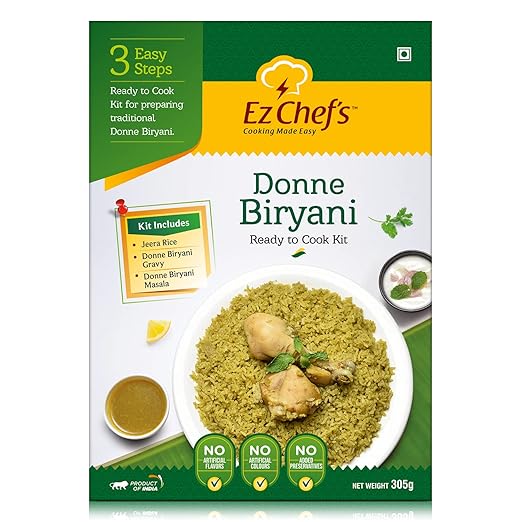 Ez Chef's Donne Biryani Kit | Bangalore's Famous | Ready to Cook in 3 Easy Steps | Just add Chicken