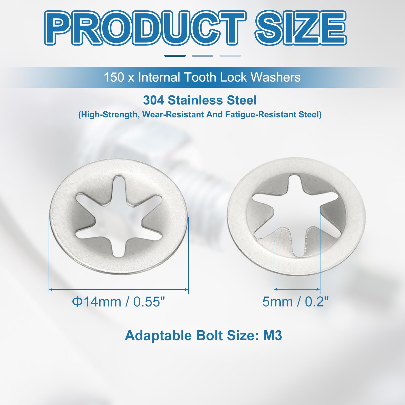 PATIKIL M5 Star Internal Tooth Lock Washers - Image 2