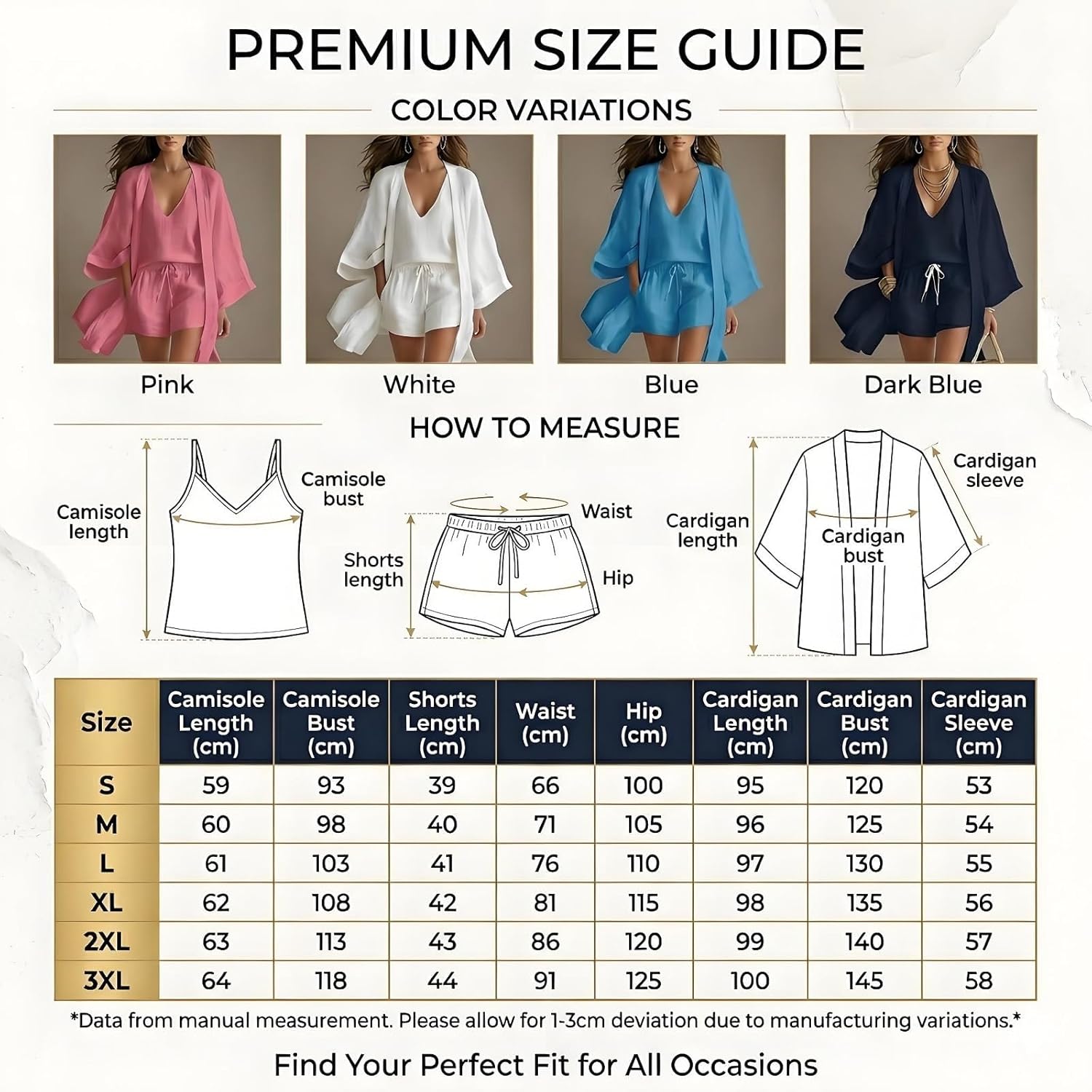 Women's White Loose Cardigan and Drawstring Shorts Three-Piece Set Summer Casual Matching Outfits for Beach Vacation