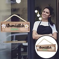 Vista 7 de UPKOCH Letrero de madera, placa de madera para el hogar, colgante de puerta, porche, decoración de pared