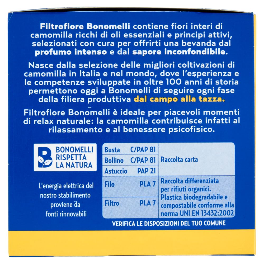 12x Bonomelli Filtrofiore Camomilla 14 filtri, Kamille 14 beutel 28 g + Italian Gourmet polpa 400g