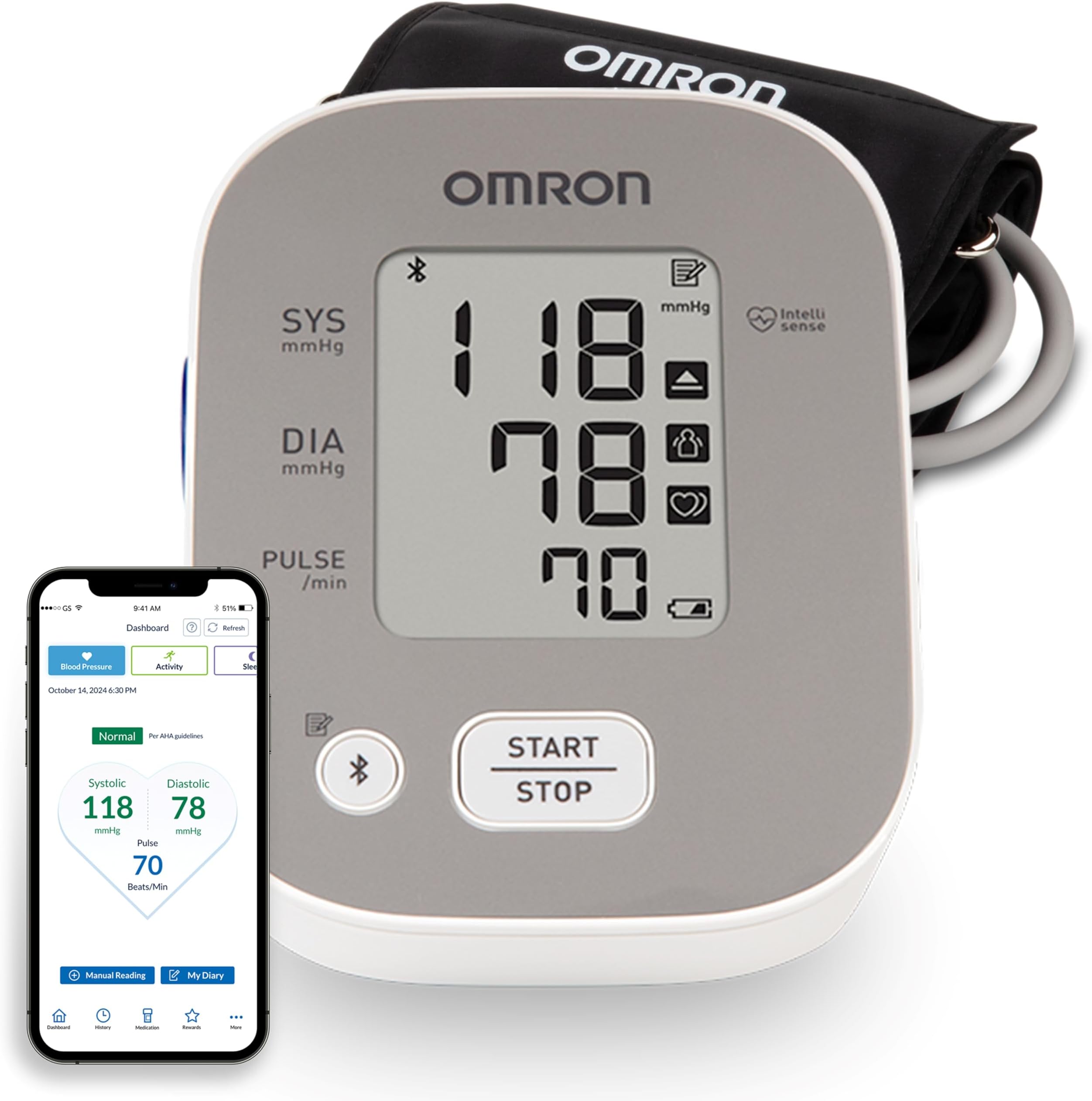 OMRON Bronze Blood Pressure Monitor for Home Use & Upper Arm Blood Pressure Cuff - #1 Doctor & Pharmacist Recommended Brand - Clinically Validated - Connect App