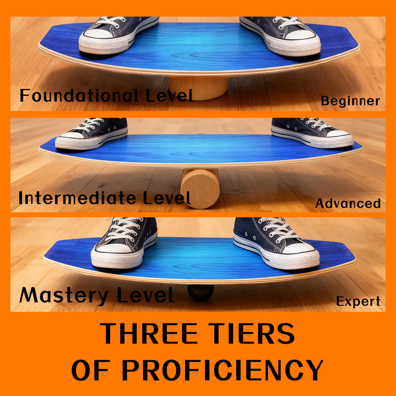 Balance Board Erwachsene,Holz Balance Board Set Mit Korkrolle,Kork Halbkugel und Gummiball,Balance-Trainer mit rutschfester Oberflächenbehandlung