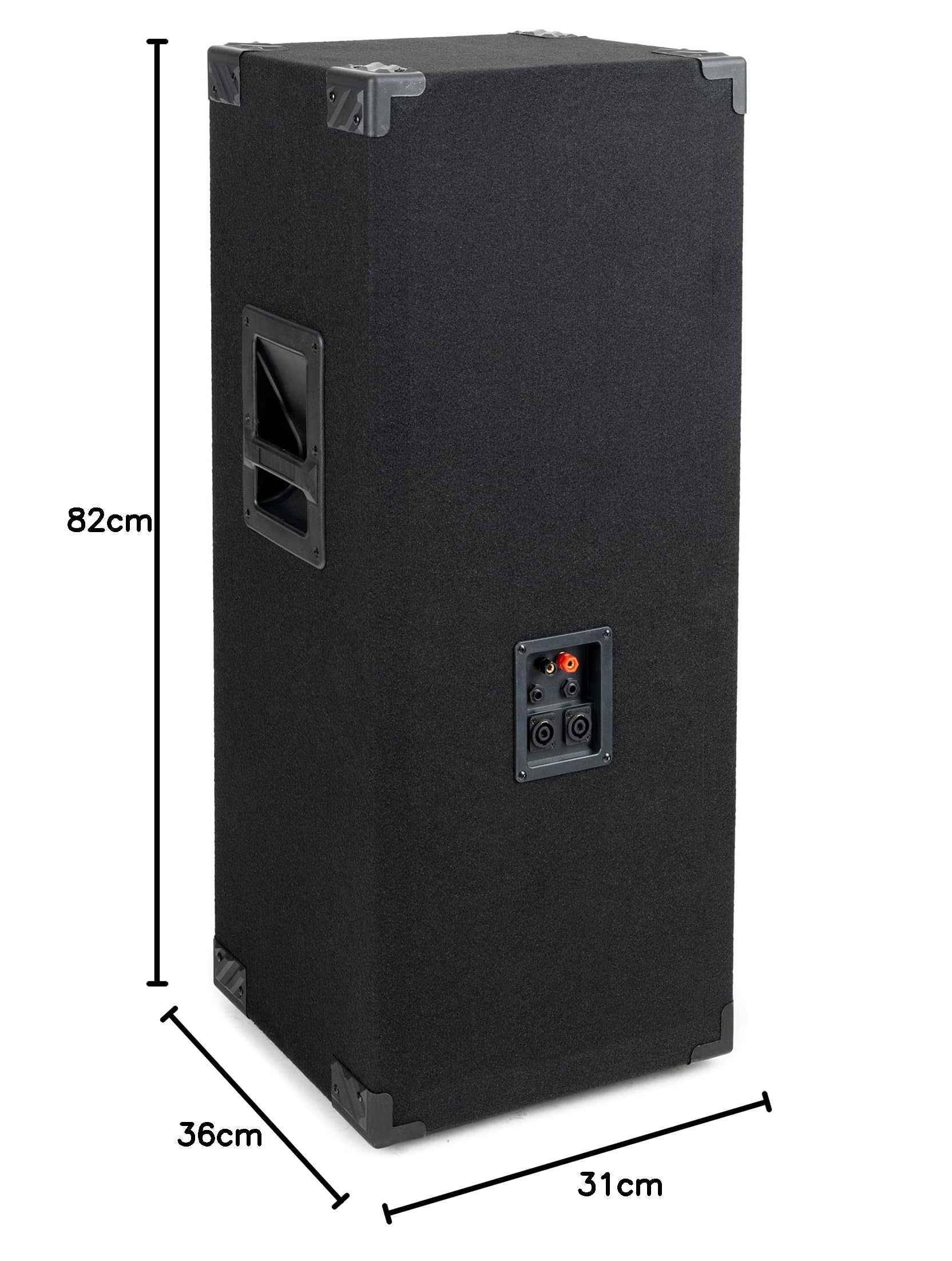 McGrey DJ-2222 Cave à Fêtes/Boîte DJ 1000W, 500W RMS (1000W Max), Poids: 15 | Enceinte 2 voies avec 2 x 12" (30cm) subwoofers et trois tweeters piezo, Boîtier en bois solide et poignées de transport