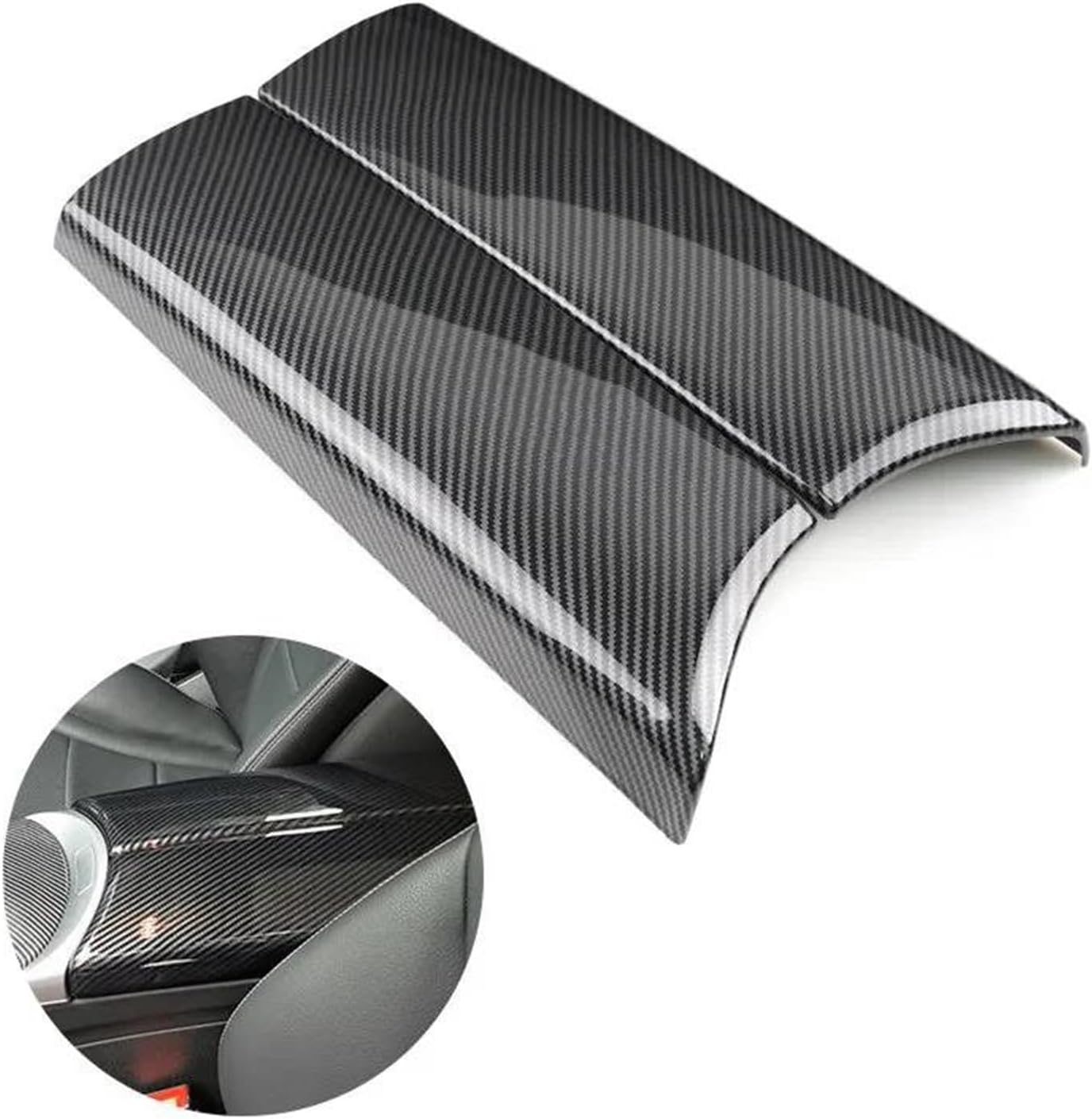 Car Center Control Armrest Box Cover Carbon Texture for Benz C GLC Class W205 X253 2015-2021 Armrest Accessories