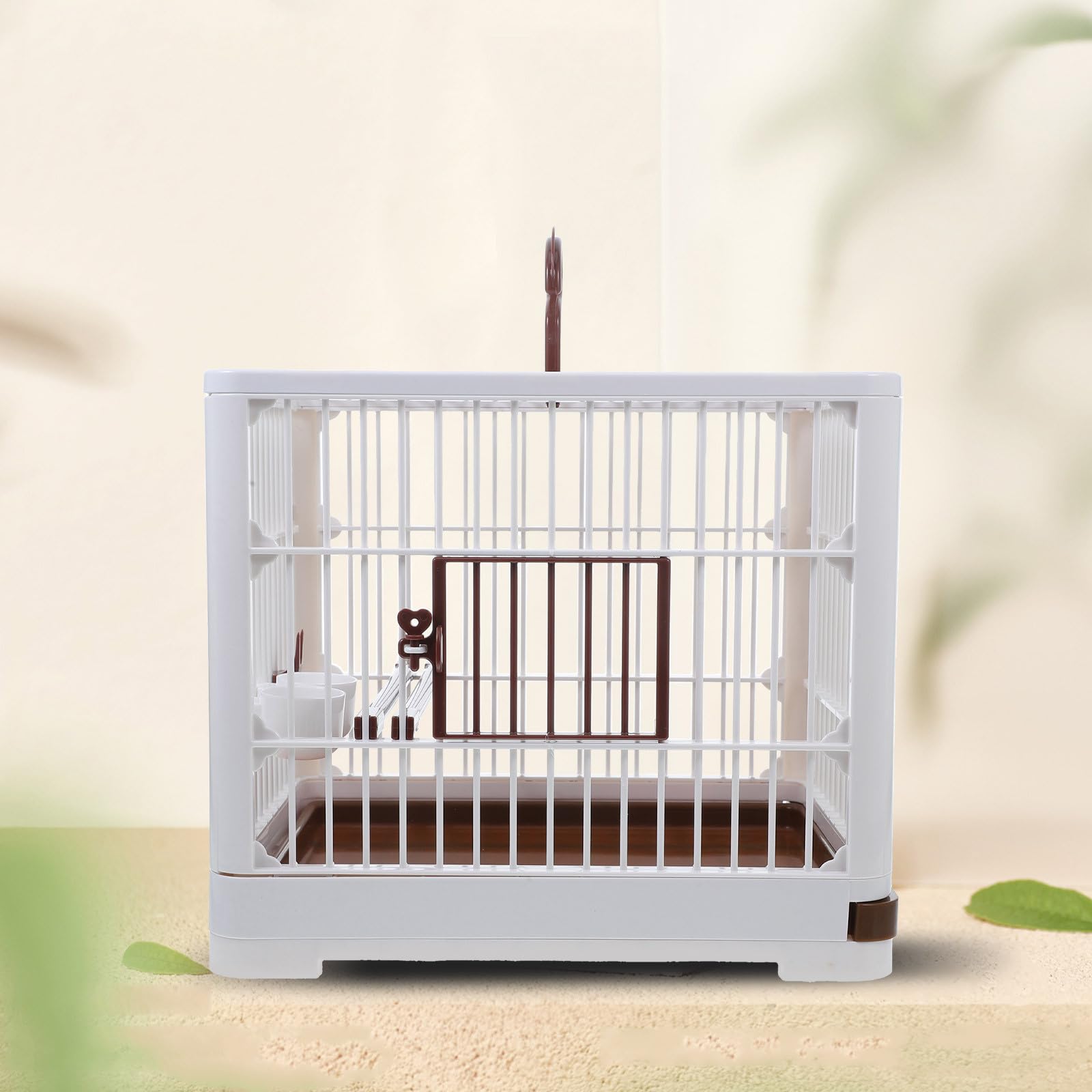 Leichter Faltbarer Reise Vogelkäfig aus Abs für Kleine Vögel und Papageien Vielseitiger Tragbarer Papageienträger für Outdoor Aktivitäten mit Sitzstange