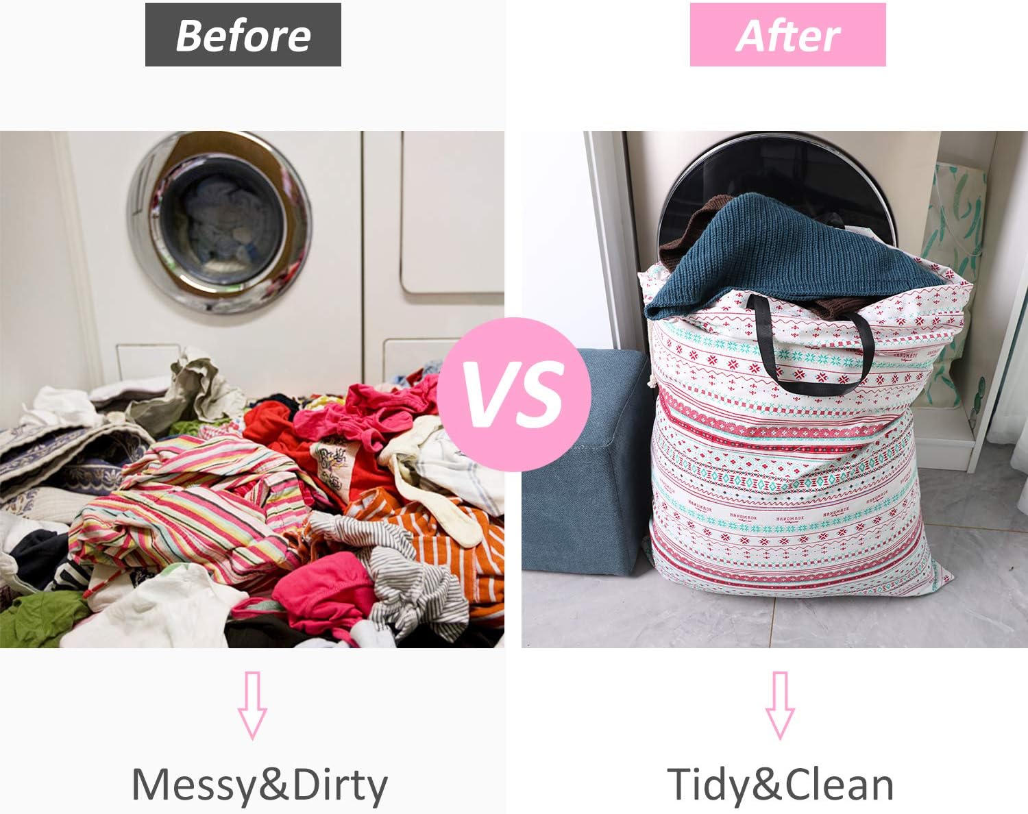 SWISSELITE Heavy Duty Laundry Bag, Large Travel Dirty Clothes Bag image 5