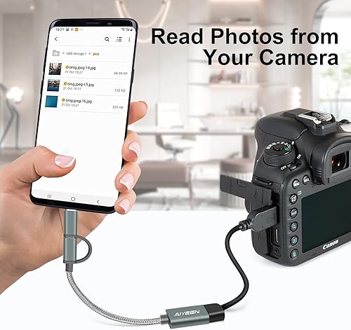 Miniatura 7 de Adaptador USB CMicro a USB 2 en 1, USB C a USB 3.0, cable adaptador USB a Android OTG compatible con MacBook Pro, Android, Google, Samsung y más,