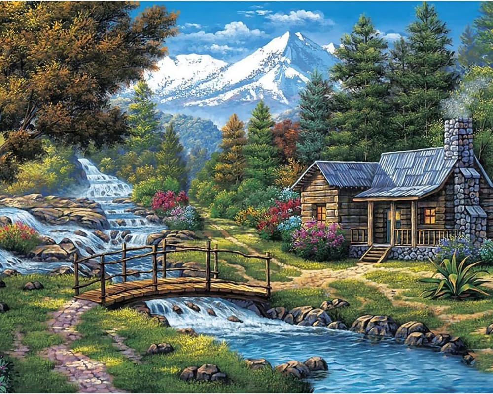 TULIP N TURTLE Panorama DIY Acrylic Paint by Number Kit for Adults Kids Beginner Number Painting kit DIY Canvas Painting by Number Wall Decoration DIY Painting kit for Adults