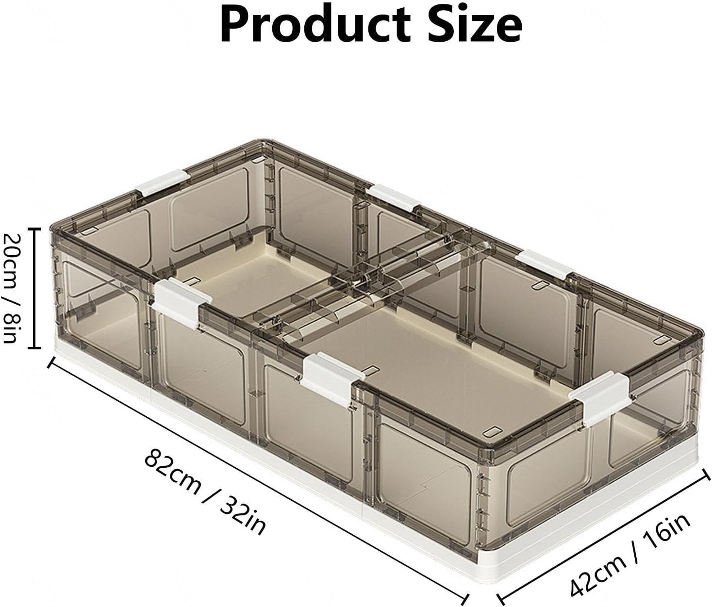 Under Bed Storage Containers with Wheels Plastic Foldable, Under the Bed Storage 17.4Gal Under Bed Storage Plastic Bin for Clothes, Shoes, Toys, Books,transparent-1pack